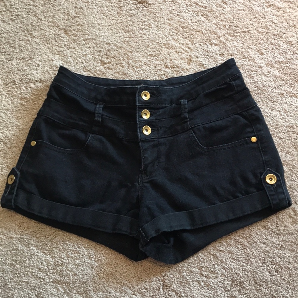 Black Jean shorts